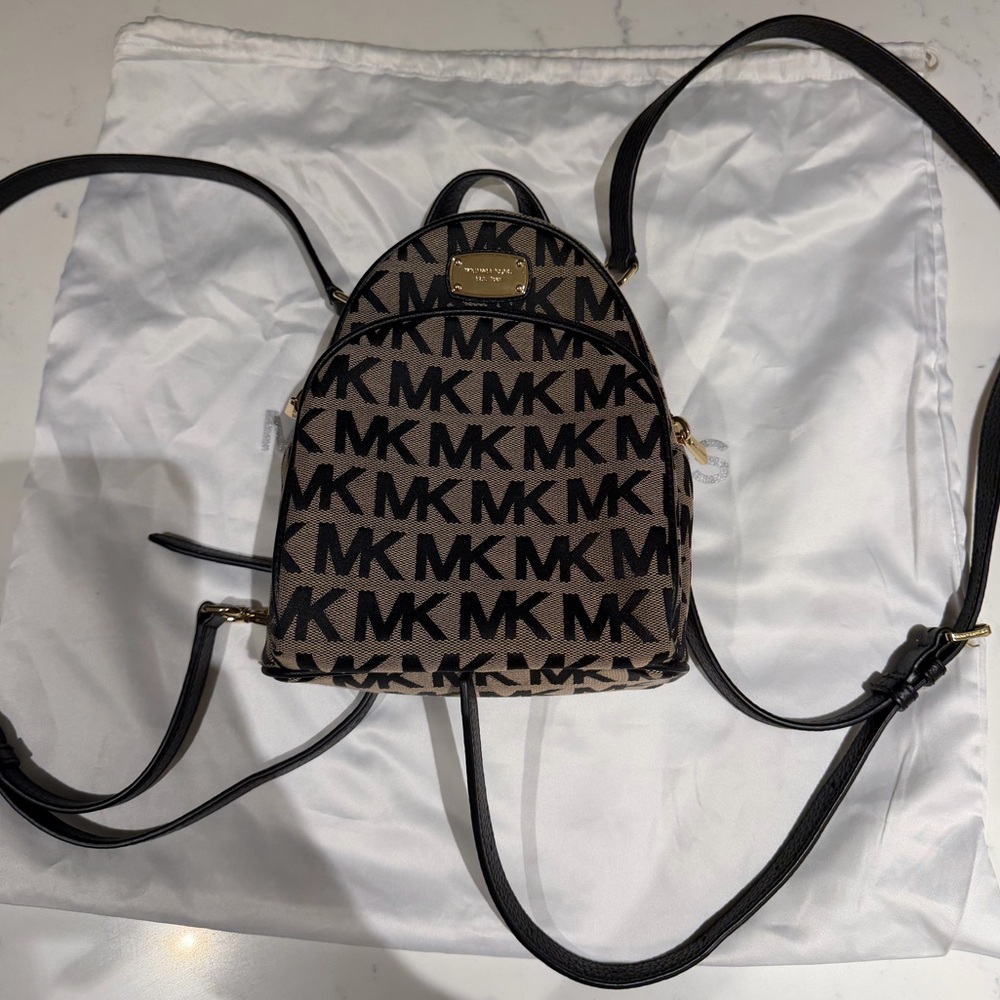 Michael Kors Black and Brown Mini Backpack